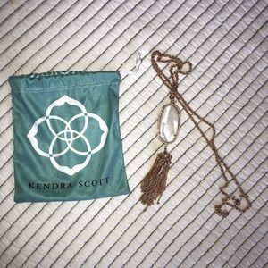 Kendra Scott long necklace. Rose gold & pearl